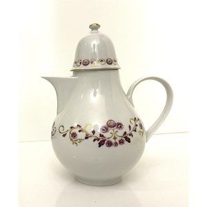 Graf Von Henneberg Porzellan  Gold Mauve Floral Coffee Teapot 1990-2002